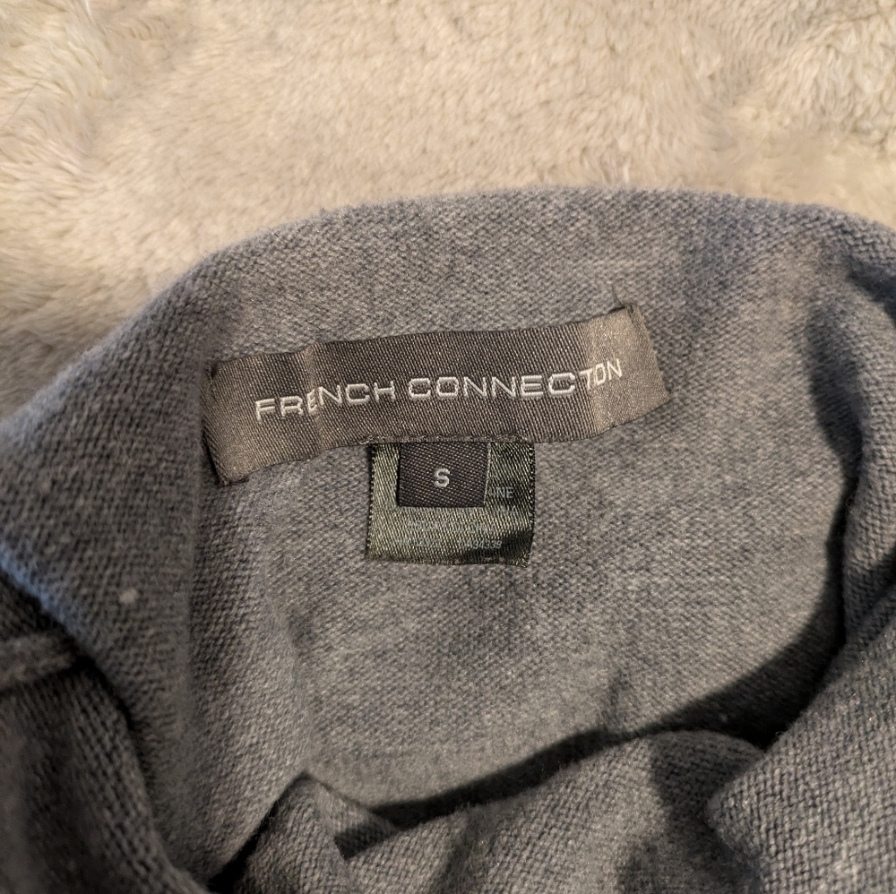 French connection turtleneck sweater, grey and black size small - Picture 3 of 7